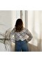 Women's Spanish Sleeve Diamond Pattern Hollowed Out Openwork Sweater - 4