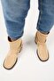 (Livia) Women's Genuine Leather Biker Sand Boots Size: 40 - 7