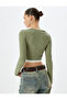 Long Sleeve Button V-Neck T-Shirt - 4