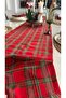 Aura Runner and Napkin Set New Year Themed Plaid Pattern Cotton Long Runner - 6