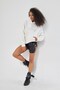 Heaven Printed Stone Printed Hooded Fleece Inside Oversize White Sweatshirt - 6