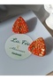 Christmas Gift Party Accessory - Christmas Detail New Year Concept Red Polymer Earrings with Steel Needle - 2