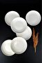 Semazen Set of 6 Porcelain Cake and Presentation Plates 17 cm Cream - Tl 4054475   C320.003