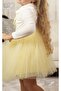 Cotton Lined Tutu Skirt Baby Collar Long Sleeve Dress - 3