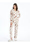 Lcwk Shirt Collar Patterned Women's Pajamas Set - 2