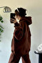 Oversize Women's Sweatshirt - Basic Hoodie with Hood and Kangaroo Pocket - 3