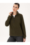 Khaki Comfort Fit Zippered Fleece Sweatshirt 50300846-Vr027 - 3