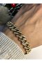 Gold Design Full Stone Monaco Gurmet Iconic Lock Micro Plated Steel Green Bracelet