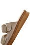 Beige Suede Leather Women's Slippers - Buckle, 24sfd341610 - 8