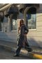 New Season Belt Detail Patent Leather Puffer Maxi Women's Coat 24w11006 - 7