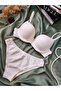 Basic Knit Patterned Light Support Bra Set