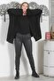 Black Kimono Collar Long Sleeve Non-Closing Hand Knitted Look Casual Acrylic Oversize Knitwear Cardigan - 6