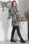 Italian Camouflage Petrol Green Round Neck Buttoned Long Sleeve Sequined Casual Scarf Knitted Blouse - 6