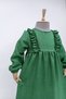 Girl's linen dress, buse model, long hijab dress, green - 6