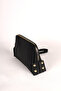 Black Striped Patterned Handbag Set - 7