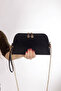 Black Striped Patterned Handbag Set - 5
