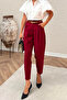 Premium Quality Tok Fabric Belted Carrot Trousers - 4