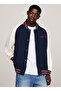 Men's Navy Blue Bomber Coat - Embroidery, Dm0Dm19237C1G Rlx Circle t Varsity Size: m