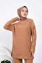 Biscuit Necklace Buttoned Sleeves Tunic Trousers Set - 5