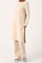 New Beige Suit with Slits on the Sides and Trousers and Pockets - 4