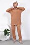 Biscuit Necklace Buttoned Sleeves Tunic Trousers Set