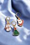 Set of 3 New Year Christmas Themed Earrings - 4