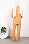 Camel Front Gathered Necklace Wrap Suit - 3