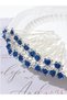 10-Piece Mini Crystal Stone Flower Design Hairpin Hair Clip Royal Blue - Wedding Hair Accessory Bun Clip - 4