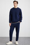 Adens Men's Regular Soft Premium Fabric 3 Thread Ribbed Elastic Leg Navy Blue Sweatpants - 5