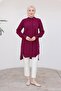 Tunic with Hidden Buttons and Shirt Collar-Vishne 24Kt473 - 3