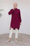 Tunic with Hidden Buttons and Shirt Collar-Vishne 24Kt473 - 8