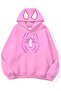 Women's Spider Printed Hooded Pink Sweatshirt & Hoodie