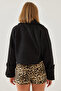 Women's Black Short Double-Breasted Boucle Jacket 2387 60101001 - 6