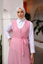 Fuchsia Length Button Up Shirt Gilet Dress - 5