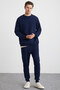Adens Men's Regular Soft Premium Fabric 3 Thread Ribbed Elastic Leg Navy Blue Sweatpants - 3
