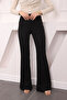 Black High-Waisted Fringe Spanish Trousers - 2