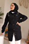Black Stone Pocketed Denim Jacket - 3