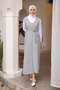 Gray Length Button Up Shirt Gilet Dress - 2