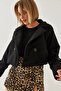 Women's Black Short Double-Breasted Boucle Jacket 2387 60101001 - 4