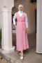 Fuchsia Length Button Up Shirt Gilet Dress - 2