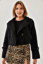 Women's Black Short Double-Breasted Boucle Jacket 2387 60101001 - 7