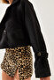 Women's Black Short Double-Breasted Boucle Jacket 2387 60101001 - 5
