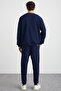 Adens Men's Regular Soft Premium Fabric 3 Thread Ribbed Elastic Leg Navy Blue Sweatpants - 7