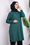 Emerald Green Cold Thread Mercerized Knitwear Tunic