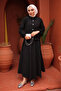 Black Button Detailed Skirted Set - 2