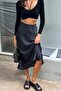 Mad Girls Black Satin Skirt Mg1409 - 4
