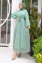 Mint Sleeve Waist Elastic Glitter Tulle Dress