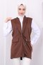 سترة بتفاصيل سلسلة بنية اللون - 3
