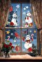 Snowmen and Ornaments Christmas New Year Gift Ornament Glass Wall Sticker Set - 2