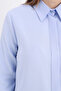 Blue Basic Hidden Placket Long Shirt - 5